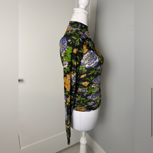 Farm Rio Capri Floral Print Turtleneck Top/ Size XS/S - Picture 7 of 13